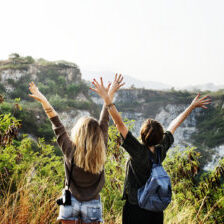 Young Women Travel Together Concept